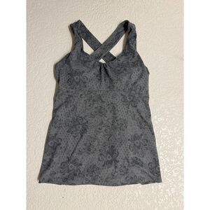 REI Women's Small Gray Floral Crossback Tank Top